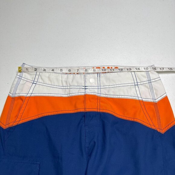 Nautica Retro Colorblock Board Shorts Men's 32 Logo Surf Beach Vacation - Picture 7 of 10
